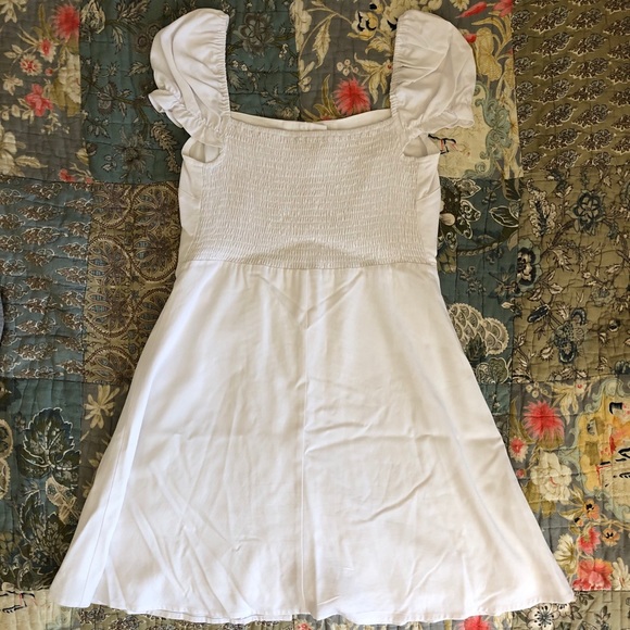 Line and Dot White Mini Dress - Picture 2 of 3